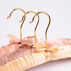 Custom satin cloth rack with gold hook