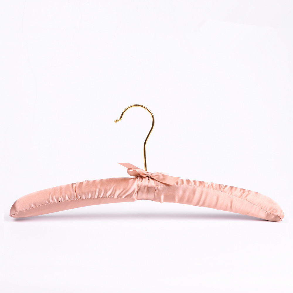 Custom satin cloth rack with gold hook
