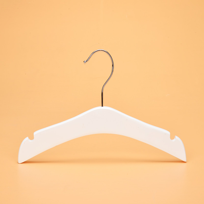 Kids white wooden hangers baby clothes hanger