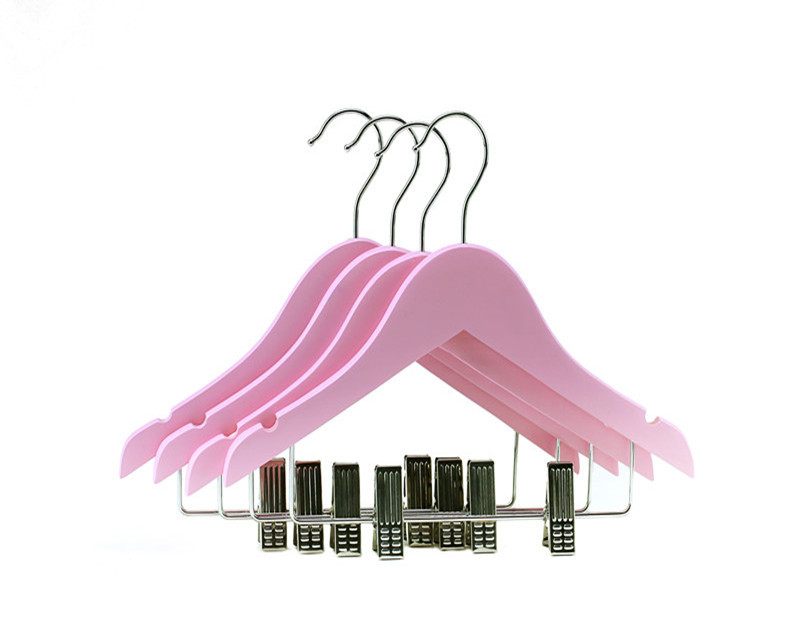 Custom color Wooden Childrens Hangers with Clips