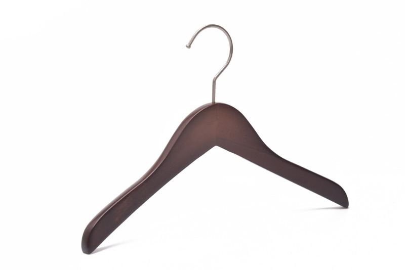 Custom dark strong wood coat hangers wholesale