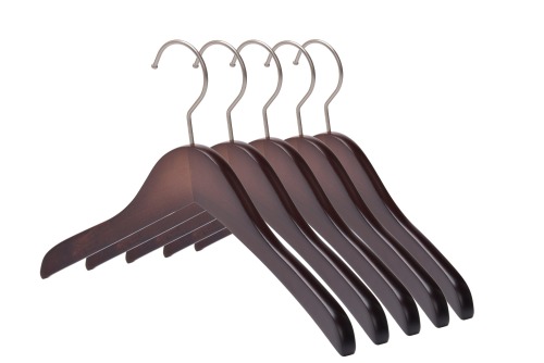 Custom dark strong wood coat hangers wholesale