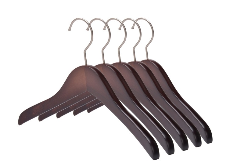 Custom dark strong wood coat hangers wholesale