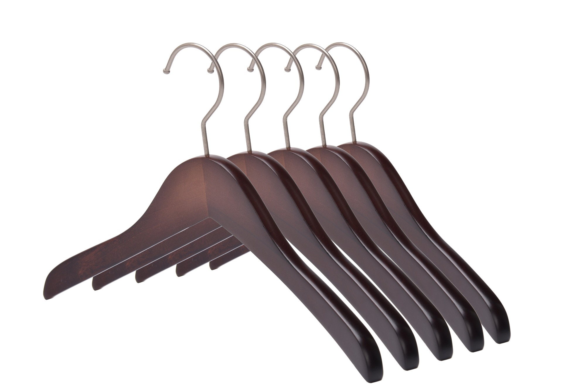 Custom dark wood coat hanger for children