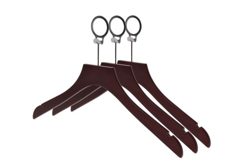 Multifunction hotel anti theft wooden clothes hangers
