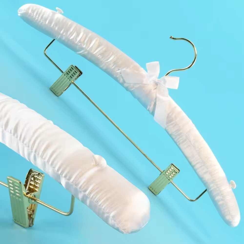 satin hangers with clips