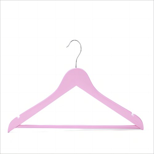 Factory Pink Color Wooden Notched Hanger