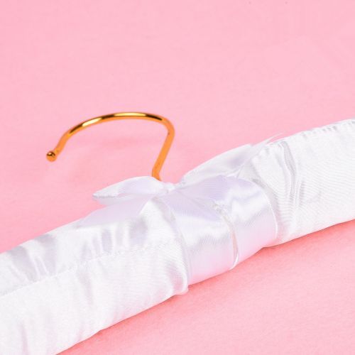 Custom padded satin hanger with golden hook