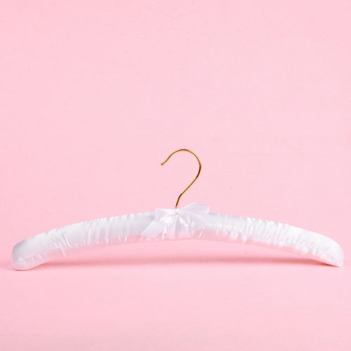 Custom padded satin hanger with golden hook