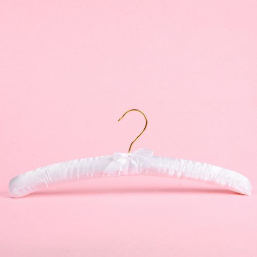 Custom padded satin hanger with golden hook