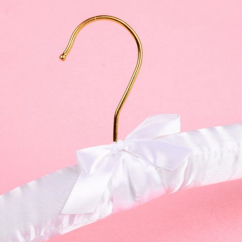 Custom padded satin hanger with golden hook