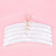 Custom padded satin hanger with golden hook