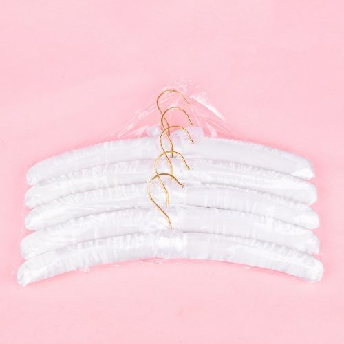 Custom padded satin hanger with golden hook