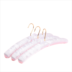 Custom padded satin hanger with golden hook