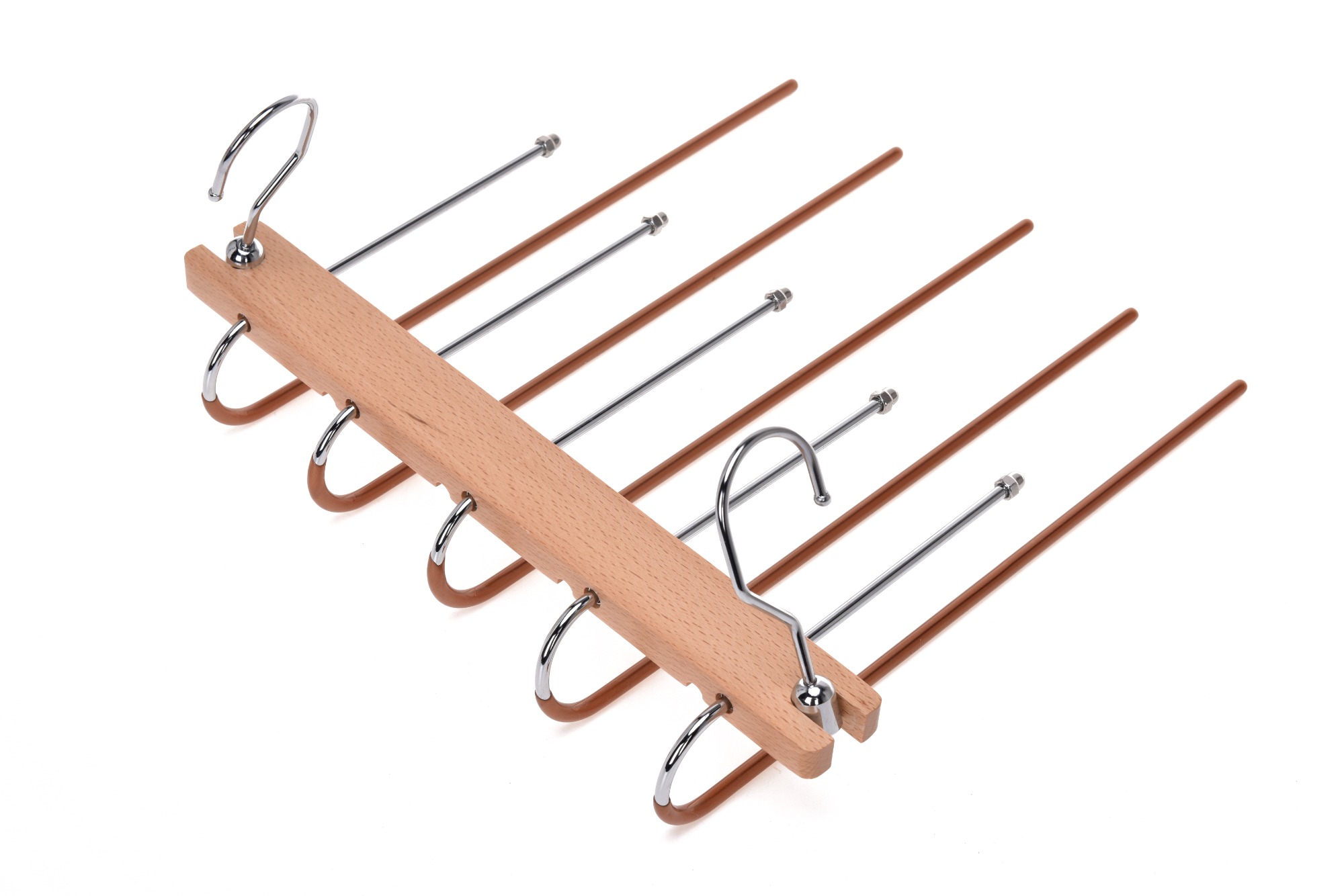 Wood pants hanger multi-layers magic hangers