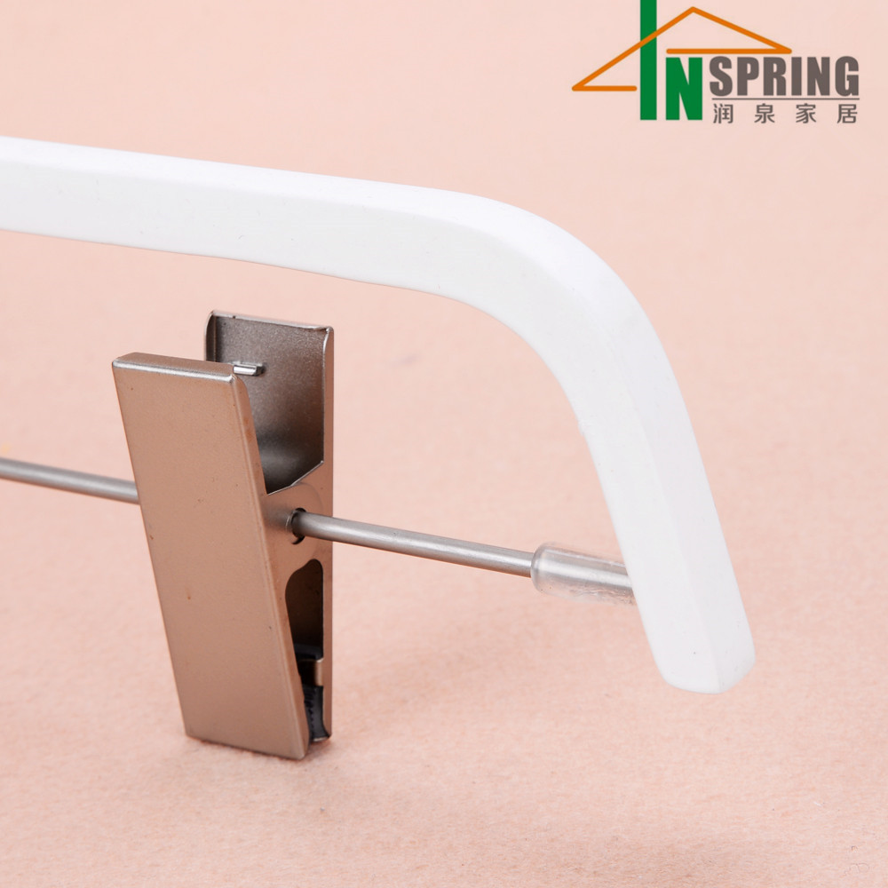 wooden hangers with clips