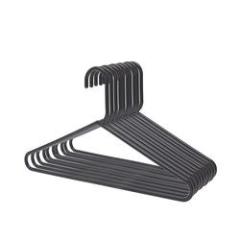 Black plastic clothes household hanger