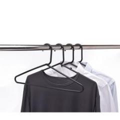 Black plastic clothes household hanger