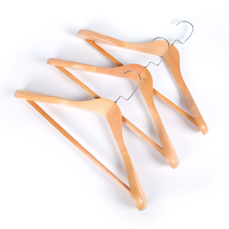 Luxury Custom Wooden Coat Hanger with pants rod