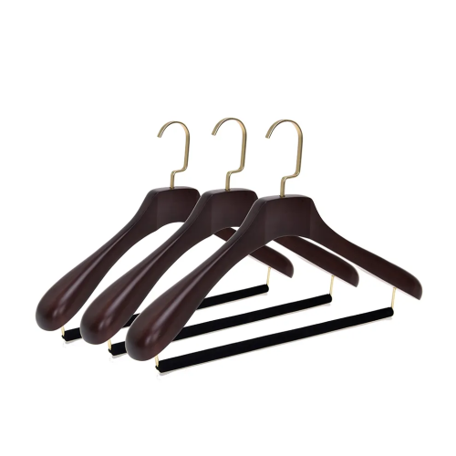 Hotel custom logo endurance portable suit wood hangers