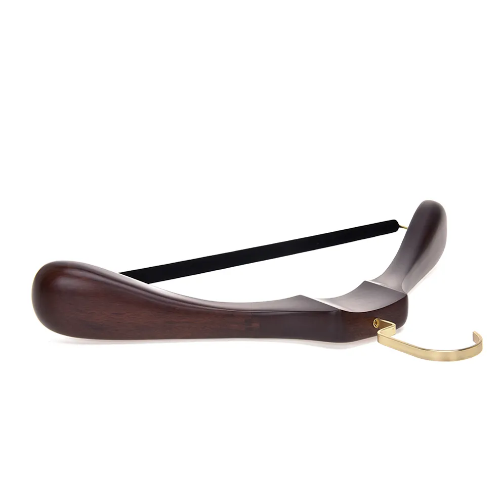 Factory wood luxury wide shoulder hanger with velvet bar