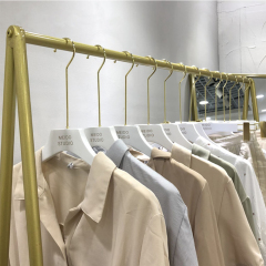 Long Golden Hook Wooden White Suit Hangers