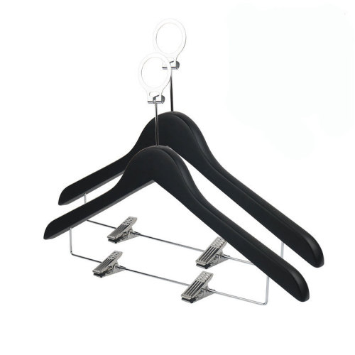 Custom wood hotel anti theft suit hangers
