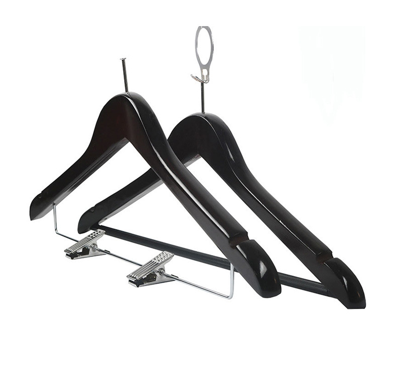 Custom wood hotel anti theft suit hangers