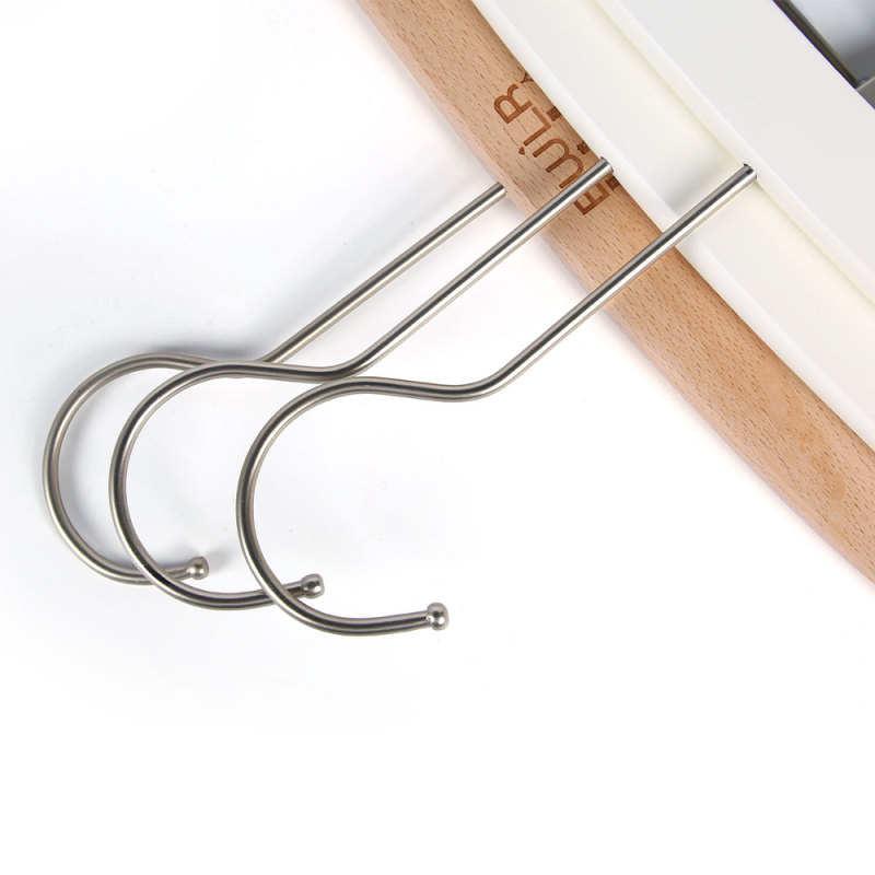 Factory wood luxury custom pant hanger with clips