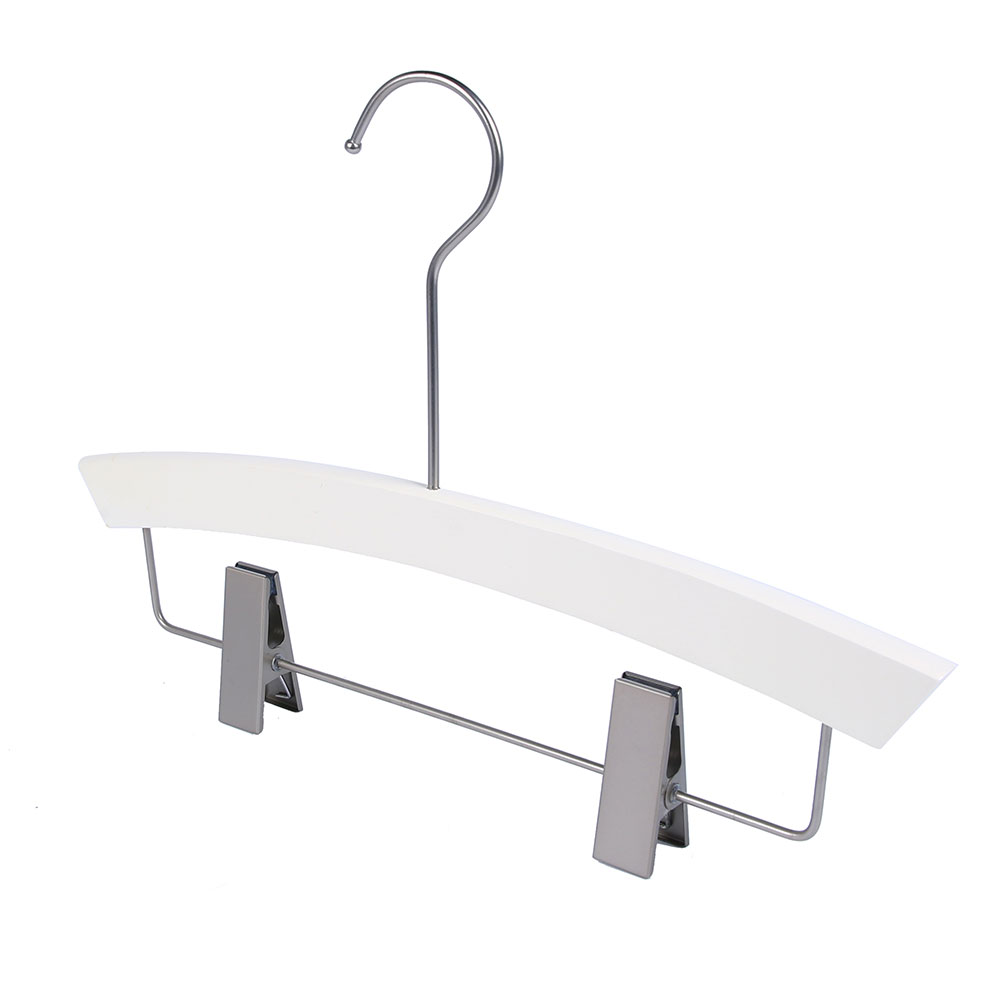 Factory wood luxury custom pant hanger with clips