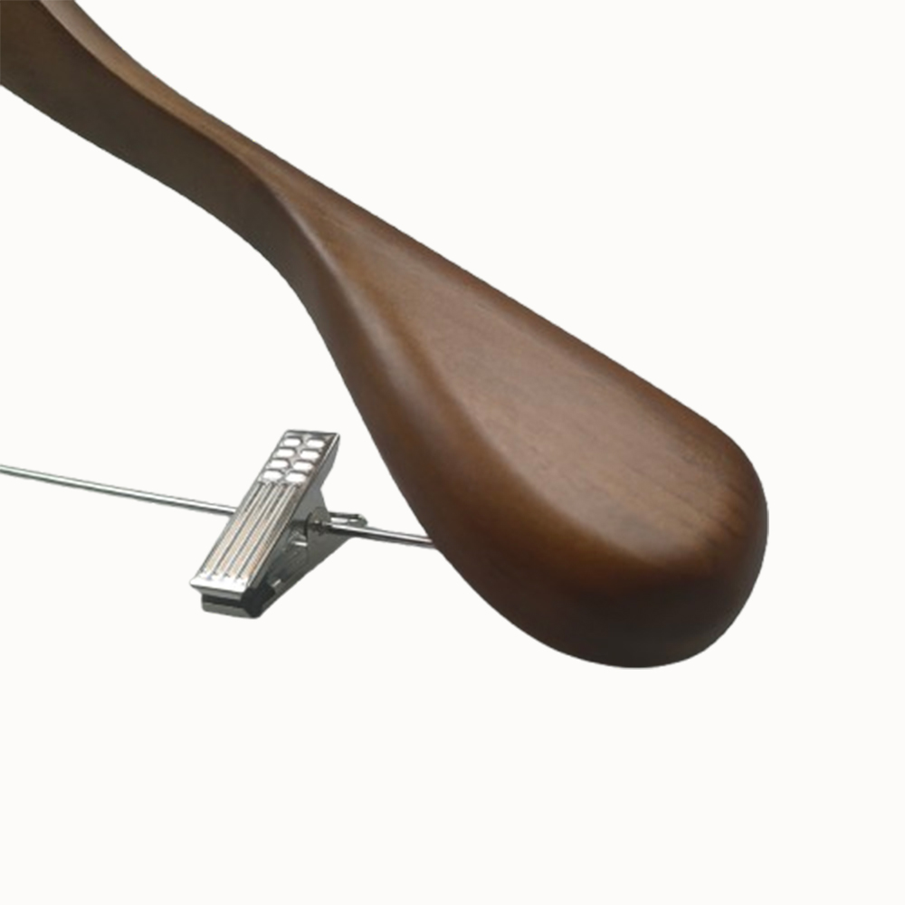 Luxury wide shoulder flocked coat hangers with cushioned clips