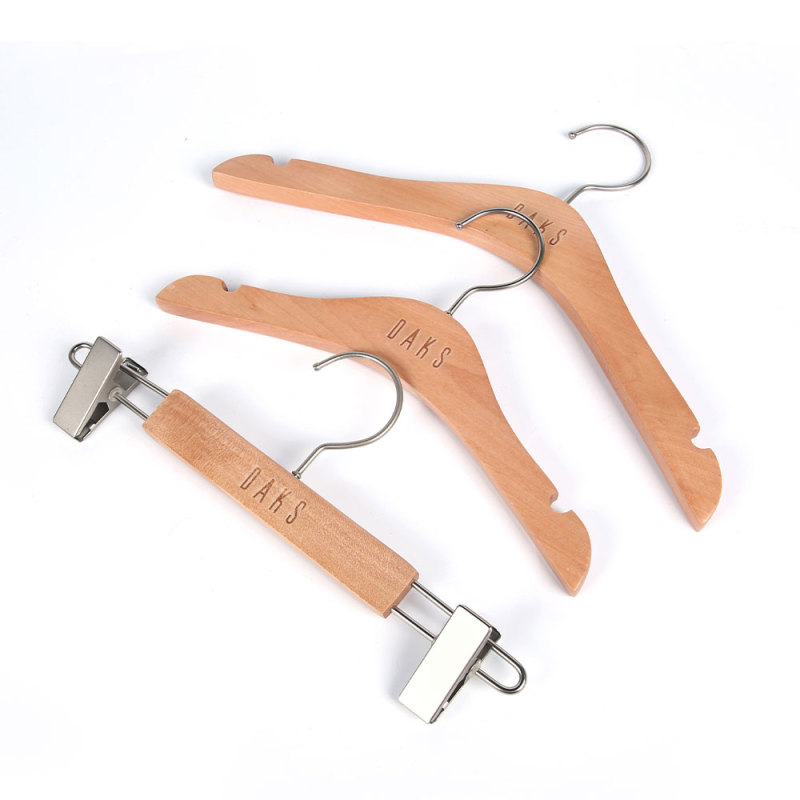 Custom logo wooden kids&adult suit hangers