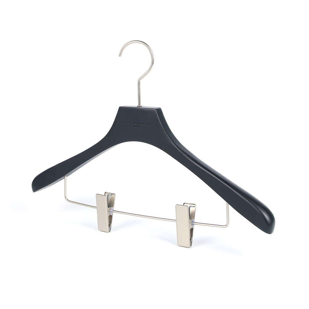 Inspring luxury black wood series hotel clothes hangers