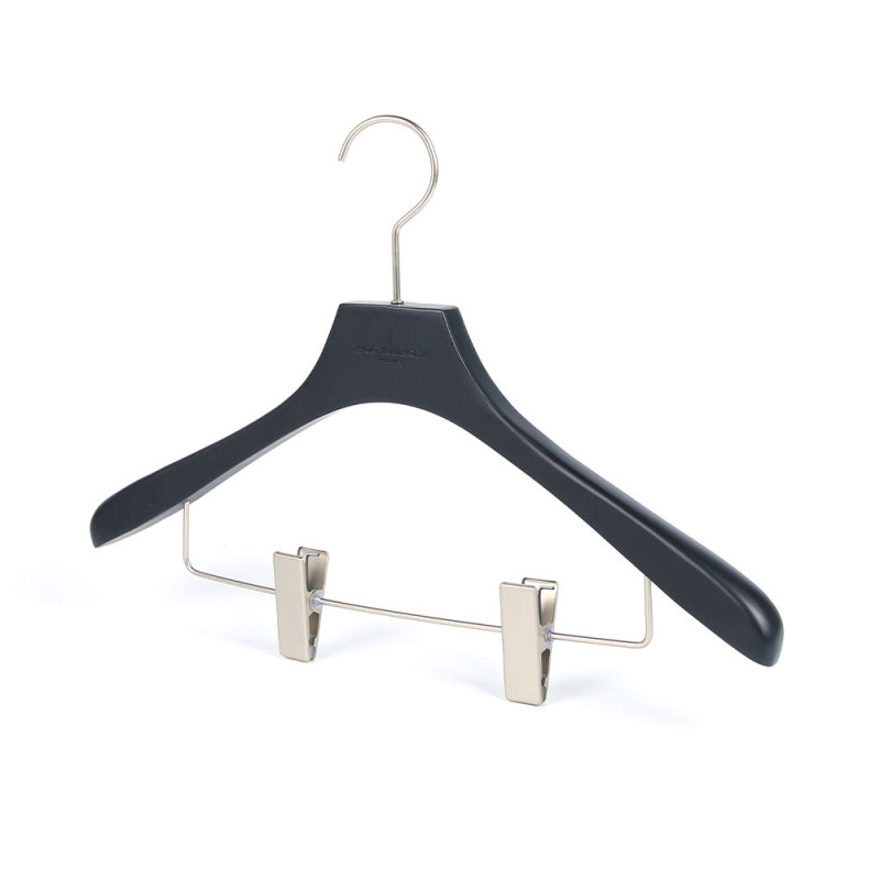 Inspring luxury black wood series hotel clothes hangers
