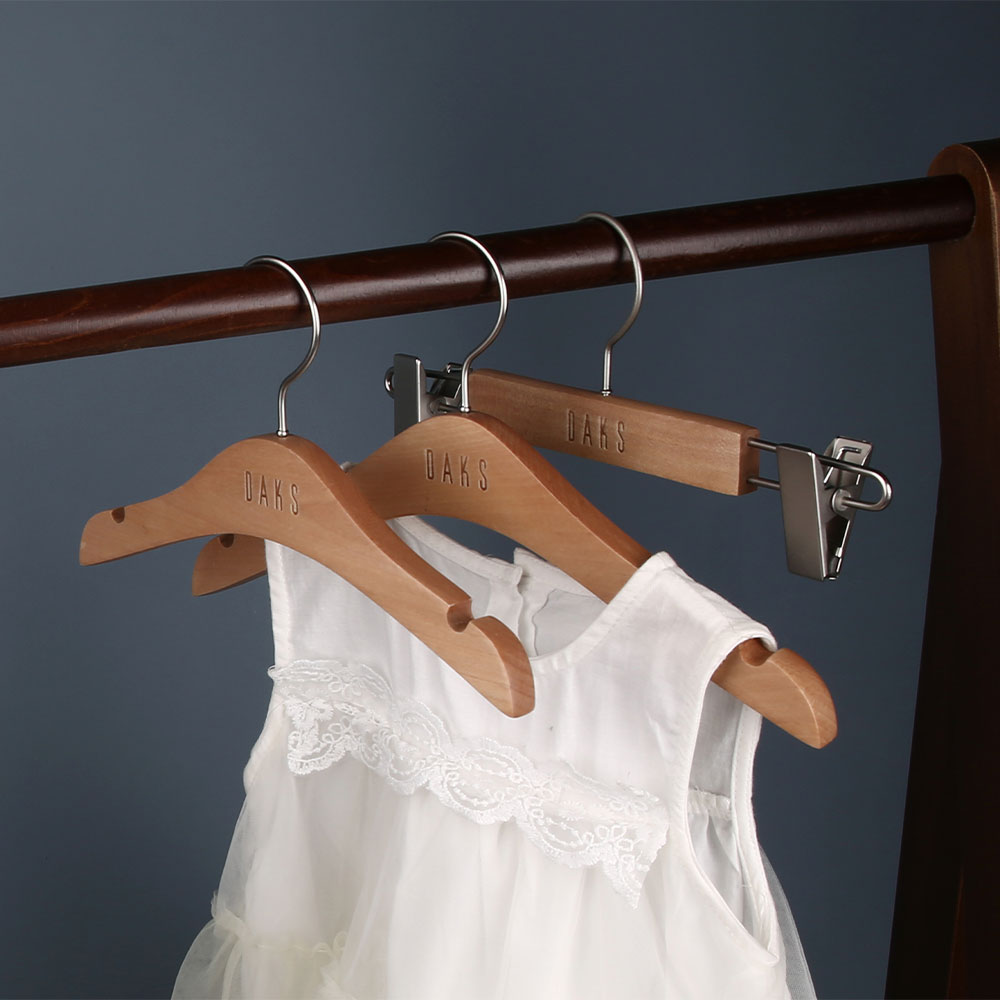 Custom logo wooden kids&adult suit hangers