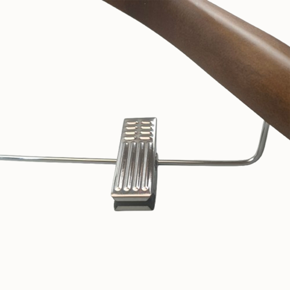Luxury wide shoulder flocked coat hangers with cushioned clips