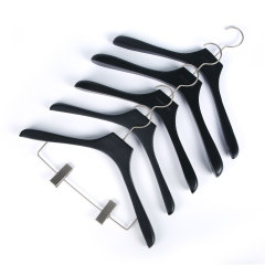 Inspring luxury black wood series hotel clothes hangers