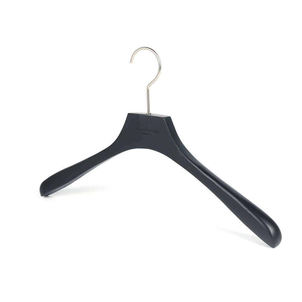 Inspring luxury black wood series hotel clothes hangers