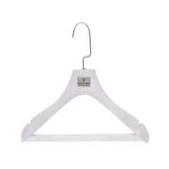 Custom white wooden luxury suit hangers