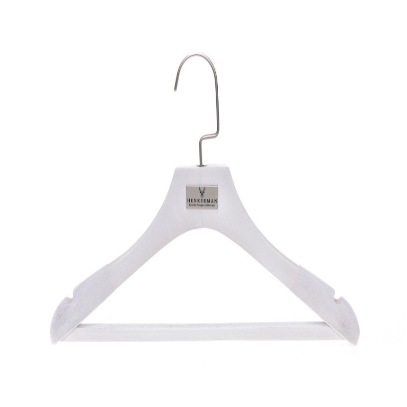 Custom white wooden luxury suit hangers