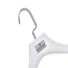 Custom white wooden luxury suit hangers