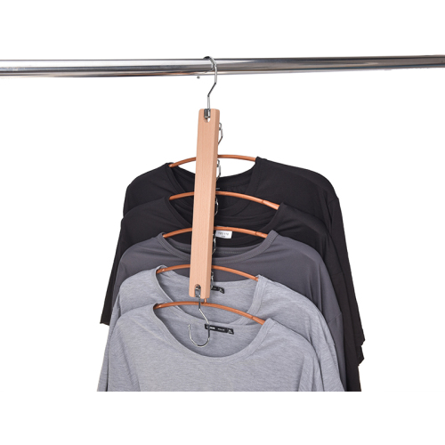 Inspring wooden hanger multiple 5 layer clothes shirt hangers