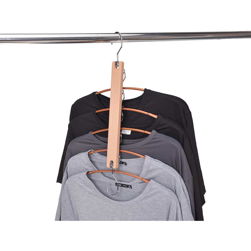 Inspring wooden hanger multiple 5 layer clothes shirt hangers