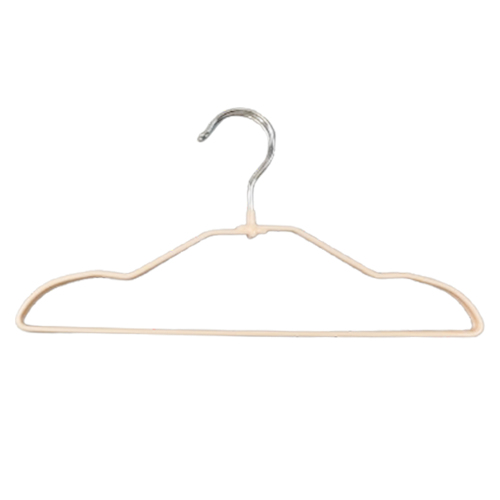 Children size heavy duty pink infant metal coat hangers
