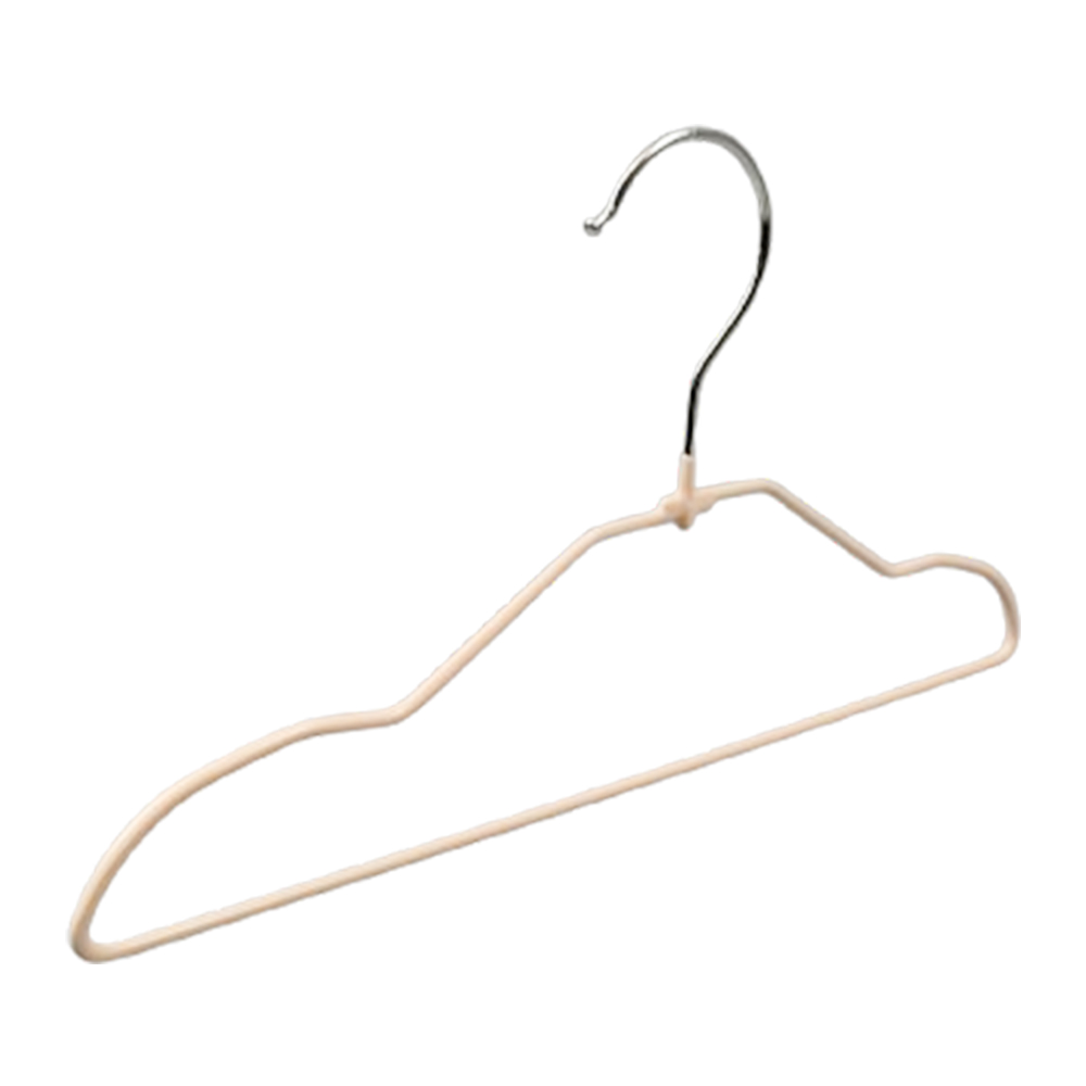 Children size heavy duty pink infant metal coat hangers
