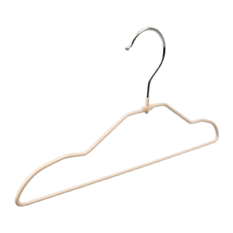 Children size heavy duty pink infant metal coat hangers
