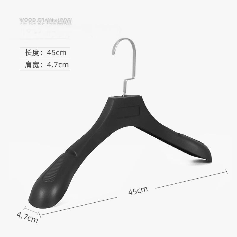 black plastic hangers