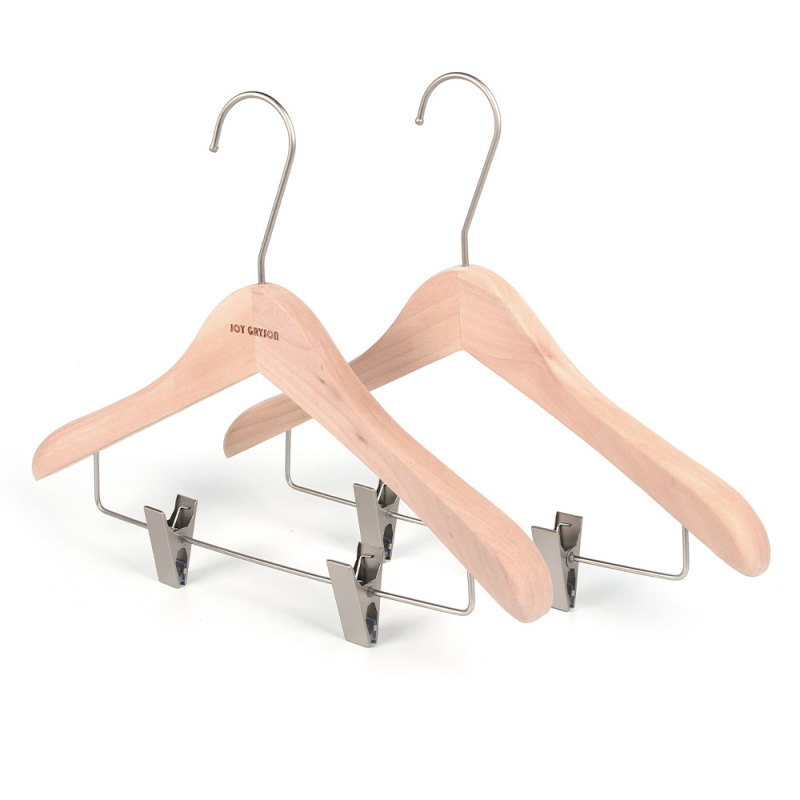 Clothes Custom Wooden Hanger With Metal Clips