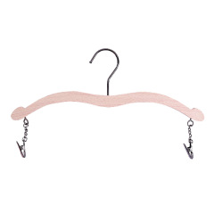 Custom wood multipurpose bra pants hangers with metal clips