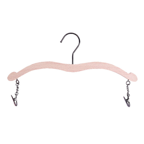 Custom wood multipurpose bra pants hangers with metal clips